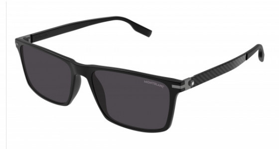 Montblanc MB0249S Sunglasses, 001 - BLACK with GREY lenses