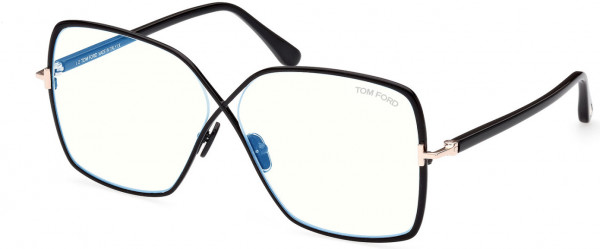 Tom Ford FT5841-B Eyeglasses, 001 - Shiny Black / Shiny Black