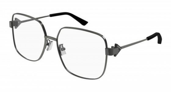 Bottega Veneta BV1200O Eyeglasses, 001 - GUNMETAL with TRANSPARENT lenses