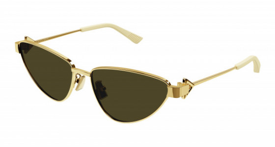 Bottega Veneta BV1186S Sunglasses, 002 - GOLD with BROWN lenses