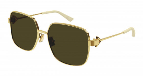 Bottega Veneta BV1199S Sunglasses, 002 - GOLD with BROWN lenses
