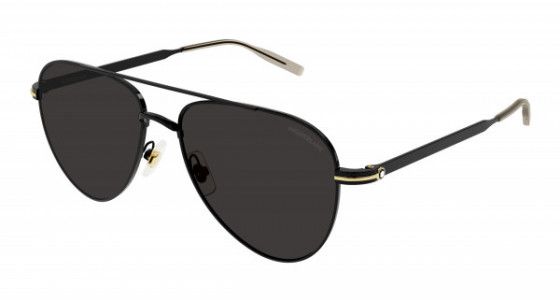 Montblanc MB0235S Sunglasses, 001 - BLACK with GREY lenses