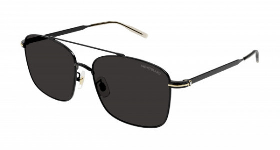 Montblanc MB0236SK Sunglasses, 001 - BLACK with GREY lenses