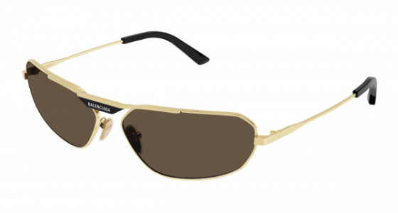 Balenciaga BB0245S Sunglasses, 003 - GOLD with BROWN lenses
