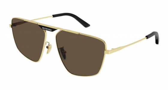 Balenciaga BB0246SA Sunglasses, 003 - GOLD with BROWN lenses