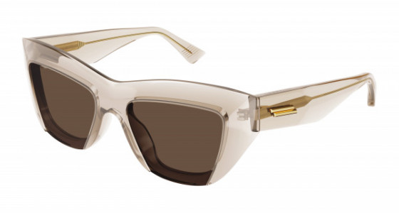 Bottega Veneta BV1218S Sunglasses, 003 - NUDE with BROWN lenses