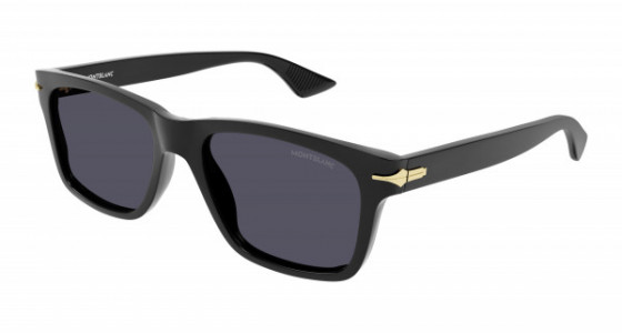 Montblanc MB0263S Sunglasses, 001 - BLACK with SMOKE lenses