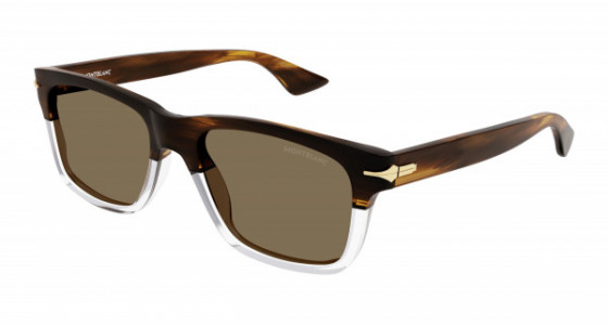 Montblanc MB0263S Sunglasses, 003 - HAVANA with BROWN lenses