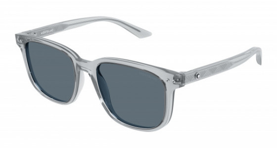 Montblanc MB0258SA Sunglasses, 004 - GREY with BLUE lenses
