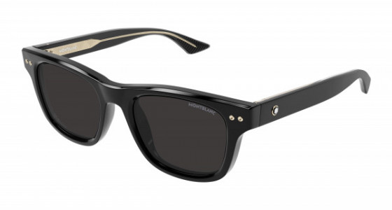 Montblanc MB0254S Sunglasses, 001 - BLACK with SMOKE lenses