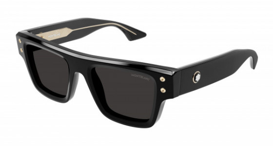 Montblanc MB0253S Sunglasses, 001 - BLACK with SMOKE lenses