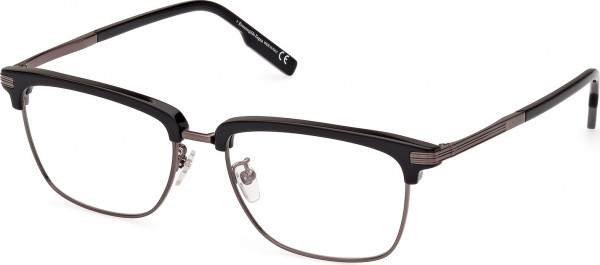Ermenegildo Zegna EZ5259-H Eyeglasses, 008 - Shiny Gunmetal / Shiny Black