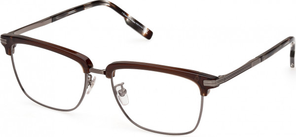 Ermenegildo Zegna EZ5259-H Eyeglasses, 014 - Shiny Dark Ruthenium / Coloured Havana