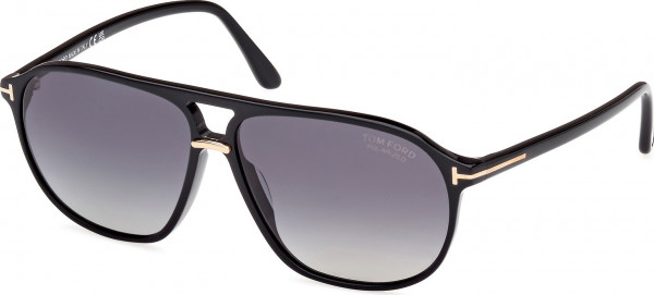 Tom Ford FT1026 BRUCE Sunglasses, 01D - Shiny Black / Shiny Black