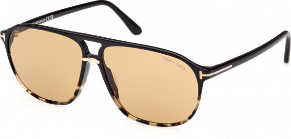 Tom Ford FT1026 BRUCE Sunglasses, 05E - Shiny Black / Shiny Black