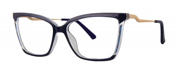 Modern Times SASSY Eyeglasses, Navy/Crystal/Gold