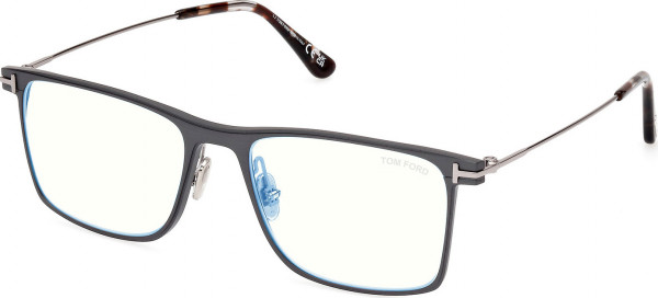 Tom Ford FT5865-B Eyeglasses, 020 - Matte Grey / Shiny Light Ruthenium