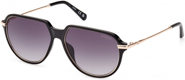 Guess GU00067 Sunglasses, 01B - Shiny Black  / Gradient Smoke