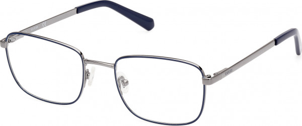 Guess GU50074 Eyeglasses, 092 - Shiny Blue / Shiny Gunmetal