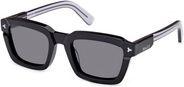 Bally BY0107-H Sunglasses, 01A - Shiny Black/ Smoke Lenses