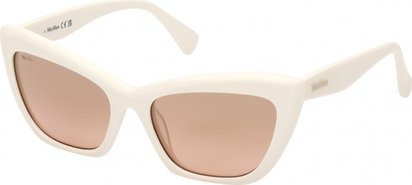 Max Mara MM0063 LOGO14 Sunglasses, 21G - Shiny White / Shiny White