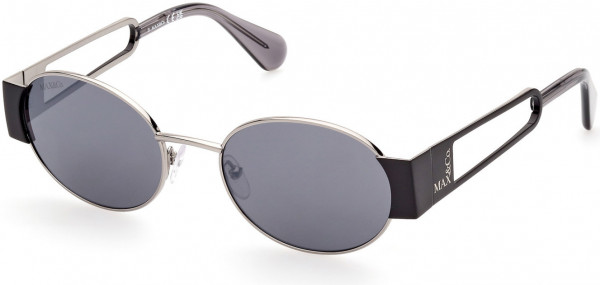 MAX&Co. MO0071 Sunglasses, 14C - Shiny Light Ruthenium / Smoke Mirror