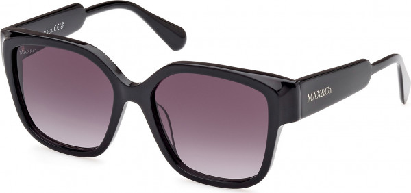 MAX&Co. MO0075 Sunglasses, 01B - Shiny Black / Shiny Black