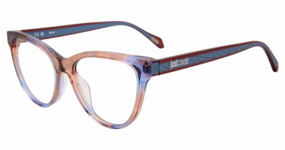 Just Cavalli VJC009 Eyeglasses, BROWN/LT BLUE HAVANA -0AM5