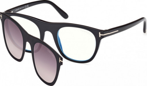 Tom Ford FT5895-B Eyeglasses, 001 - Shiny Black / Shiny Black