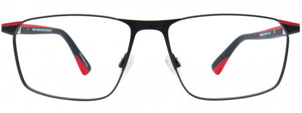 EasyClip EC652 Eyeglasses, 090 - Black & Red