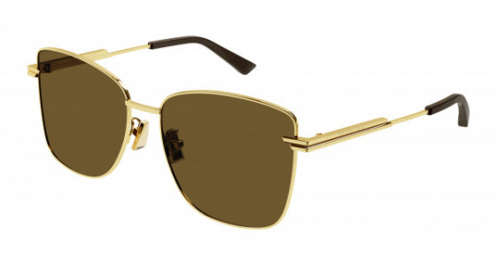 Bottega Veneta BV1237S Sunglasses, 002 - GOLD with BROWN lenses