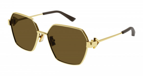 Bottega Veneta BV1224S Sunglasses, 005 - GOLD with BROWN lenses