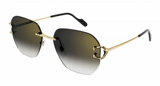 Cartier CT0394S Sunglasses, 001 - GOLD with GREY lenses