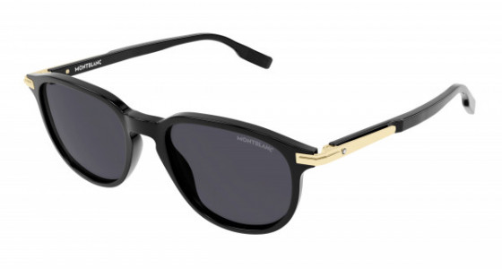 Montblanc MB0276S Sunglasses, 001 - BLACK with SMOKE lenses