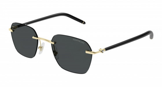 Montblanc MB0270S Sunglasses, 001 - GOLD with BLACK temples and GREY lenses