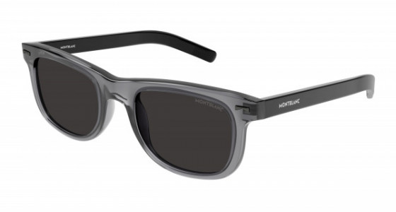 Montblanc MB0260S Sunglasses, 003 - GREY with BLACK temples and SMOKE lenses