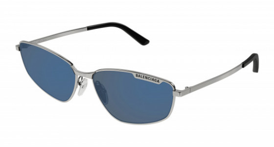 Balenciaga BB0277S Sunglasses, 003 - GUNMETAL with BLUE lenses