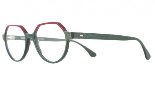 Vanni Pixel V1651 Eyeglasses, dark green micropixel /solid red