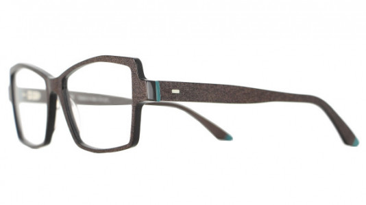 Vanni Pixel V1653 Eyeglasses, brown micropixel / turquoise details
