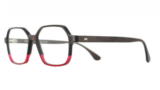 Vanni Pixel V1652 Eyeglasses, brown micropixel / transparent red