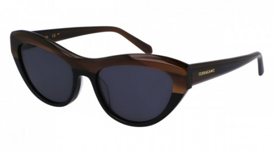 Ferragamo SF1103S Sunglasses, (217) STRIPED BROWN/BLACK