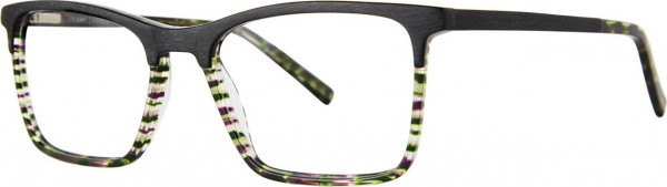 Jhane Barnes Row of Operations Eyeglasses, Olive Grey