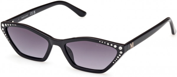 GUESS by Marciano GM00002 Sunglasses, 01B - Shiny Black  / Gradient Smoke