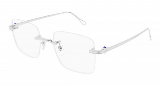 Cartier CT0458O Eyeglasses, 003 - SILVER with TRANSPARENT lenses