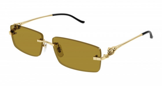 Cartier CT0430S Sunglasses, 003 - GOLD with YELLOW lenses