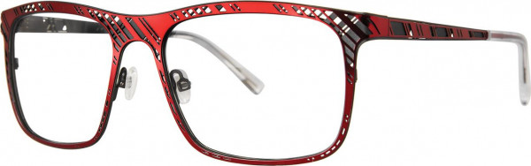 Jhane Barnes Skew Lines Eyeglasses, Brick/Gunmetal