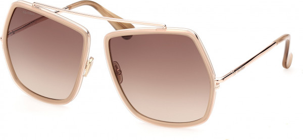 Max Mara MM0060 ELSA4 Sunglasses, 60F - Shiny Beige / Shiny Rose Gold