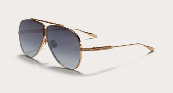 Valentino VALENTINO XVI Sunglasses, Rose Gold titanium - Dark Grey lenses - Black Flash Mirror - AR