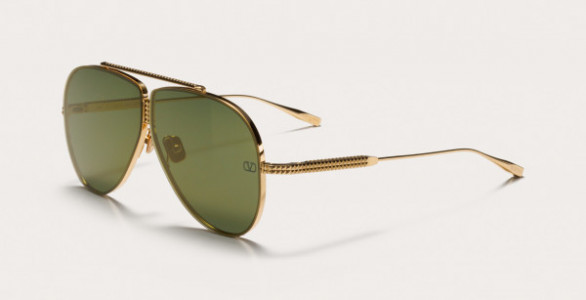 Valentino VALENTINO XVI Sunglasses, White Gold titanium - G-15 lenses - Gold Flash Mirror - AR