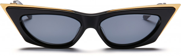 Valentino V - GOLDCUT - I Sunglasses, Black - Yellow Gold w/ Dark Grey - AR